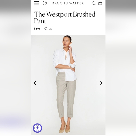 Brochu Walker Westport Brushed Pant RMB3900 Women's Cropped Trouser XS Gray - Picture 13 of 13